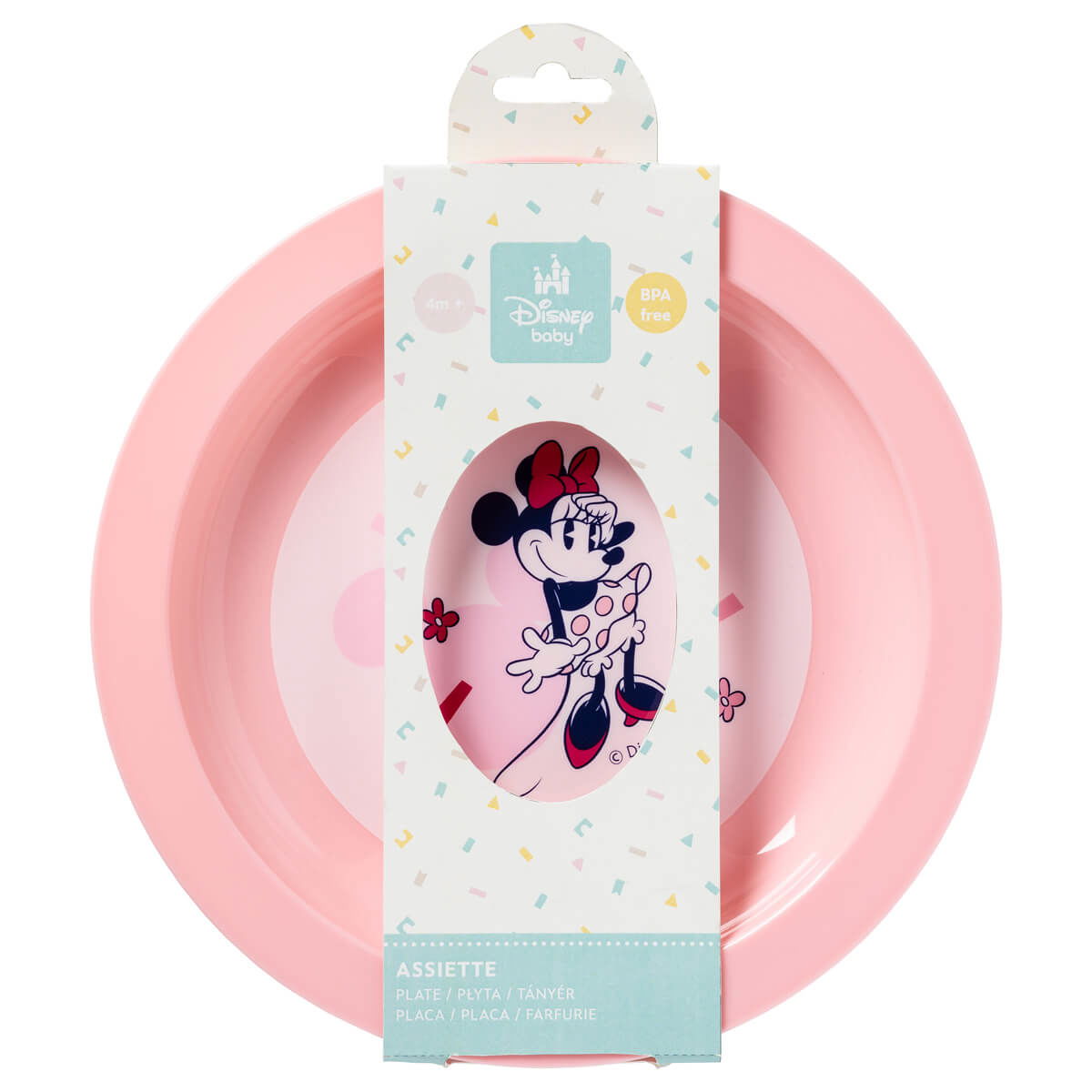 Assiette plate bébé Minnie Confettis -