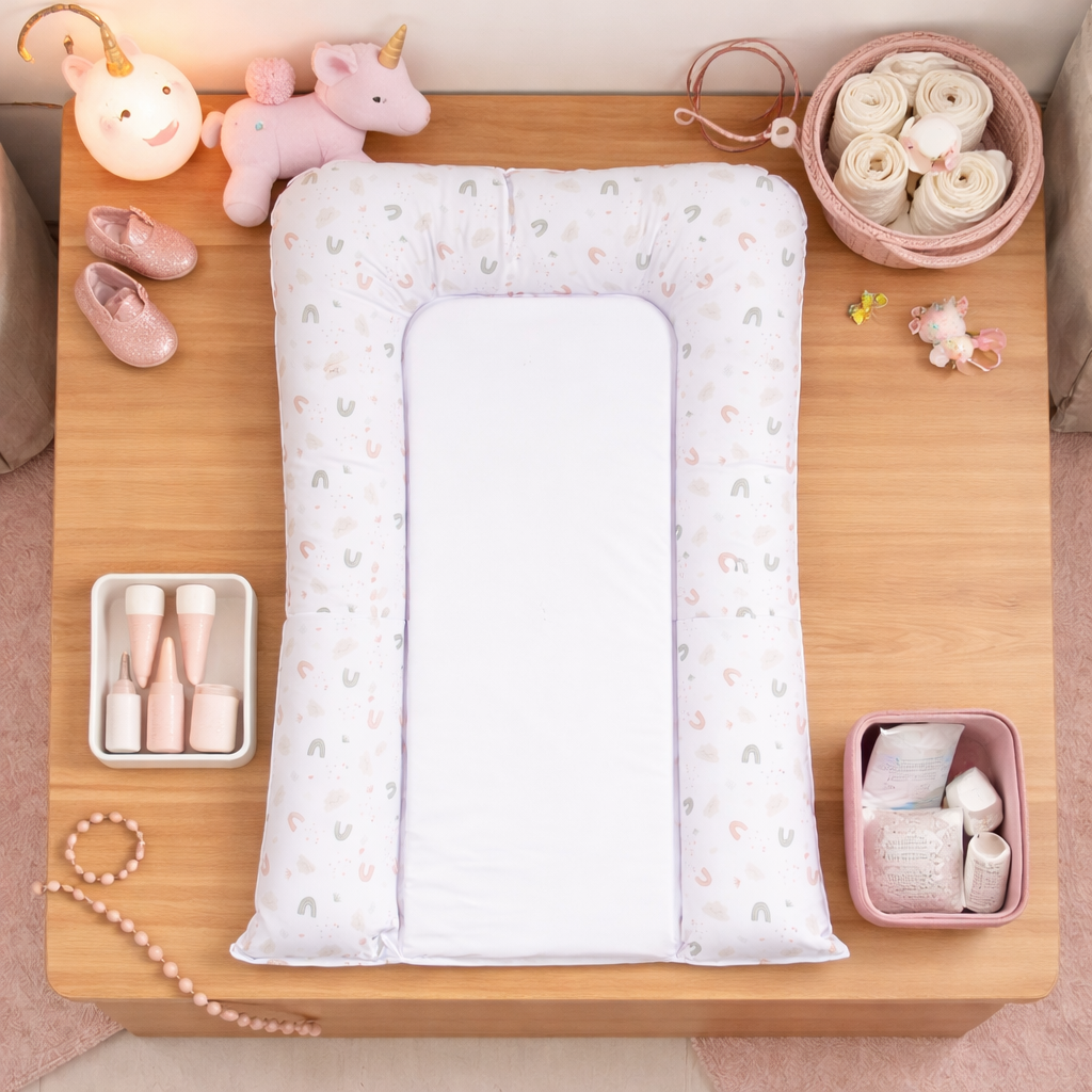 Matelas à langer Flocons 50x70 cm - Matelas à langer pour bébé en PVC - Arc en ciel