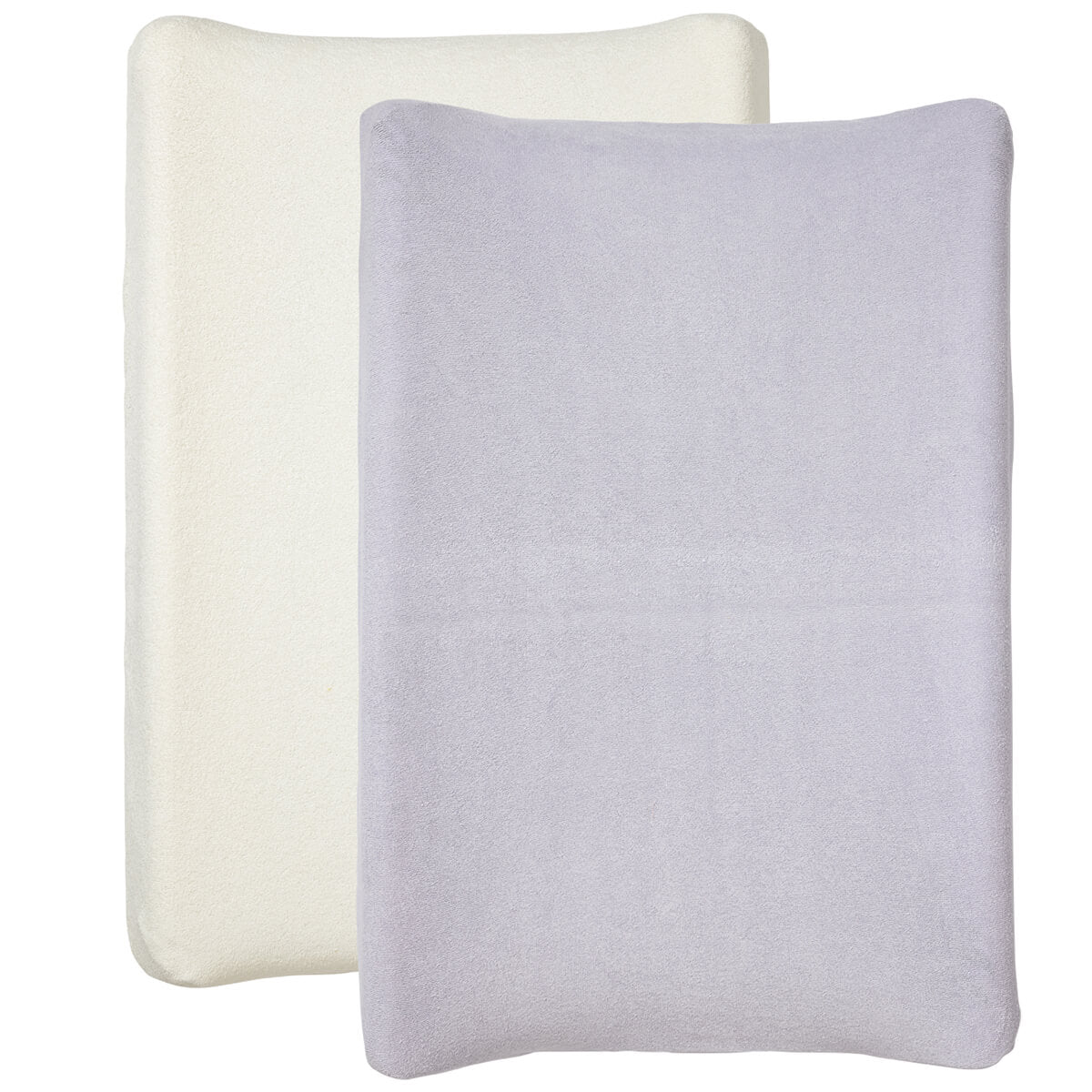 Housse pour matelas à langer 50x70 cm en Coton x2 - Écru/Lilas