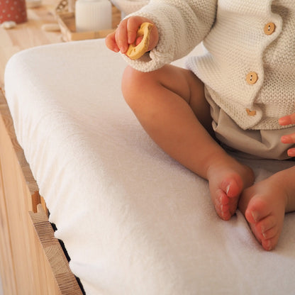 Housse pour matelas à langer Écru en éponge - Housse matelas à langer 50x70 cm