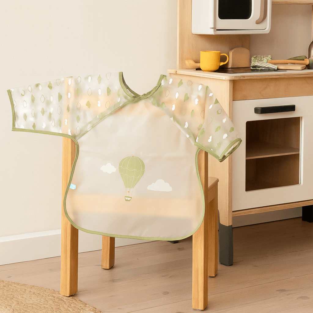 Bavoir bébé 37x42 cm imperméable - Bavoir tablier 12 mois - Montgolfière
