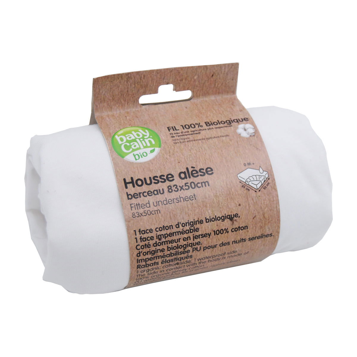 Alèse berceau 83x50 cm bio - Blanc - 