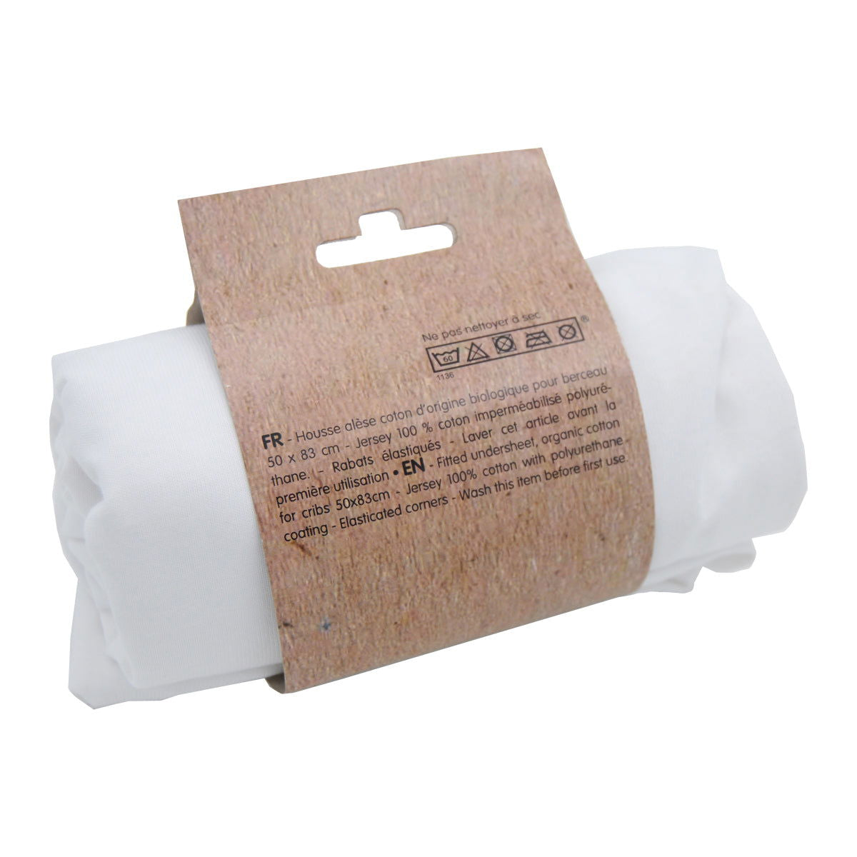 Alèse berceau 83x50 cm bio - Blanc - 