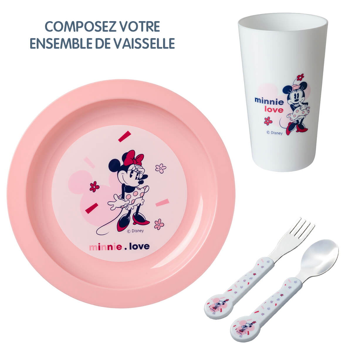 Assiette plate bébé Minnie Confettis - 