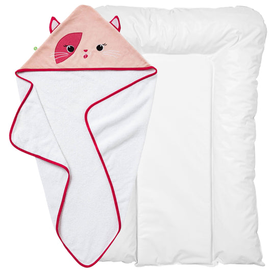 BB Kit hygiène - Matelas à langer + Cape de bain Chat