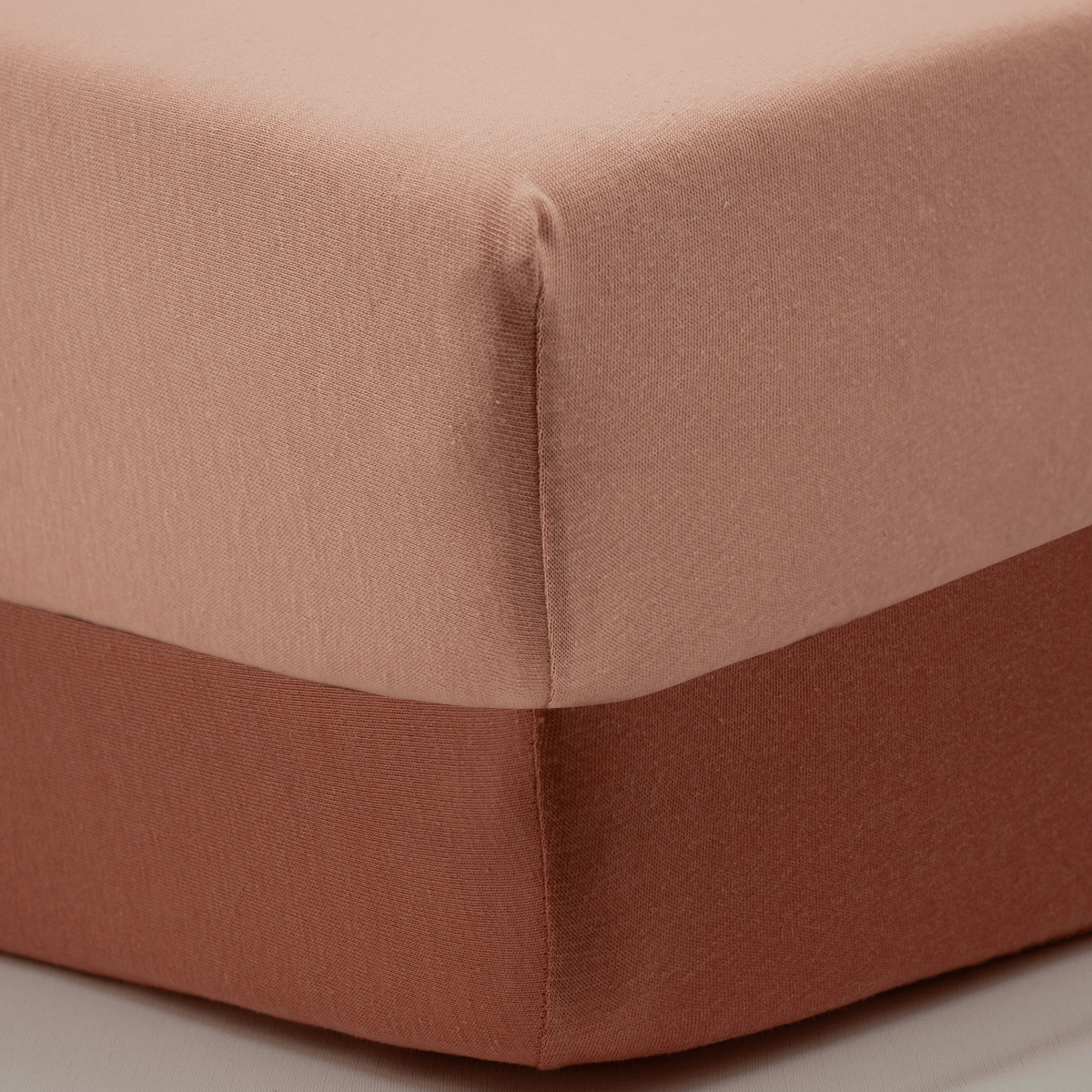 Draps housse bébé 70x140 cm Coton - Lot de 2 - Rose / Terracotta