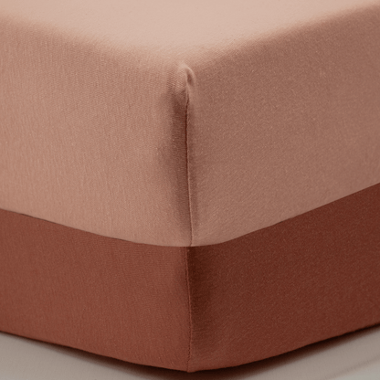Draps housse bébé 70x140 cm Coton - Lot de 2 - Rose / Terracotta