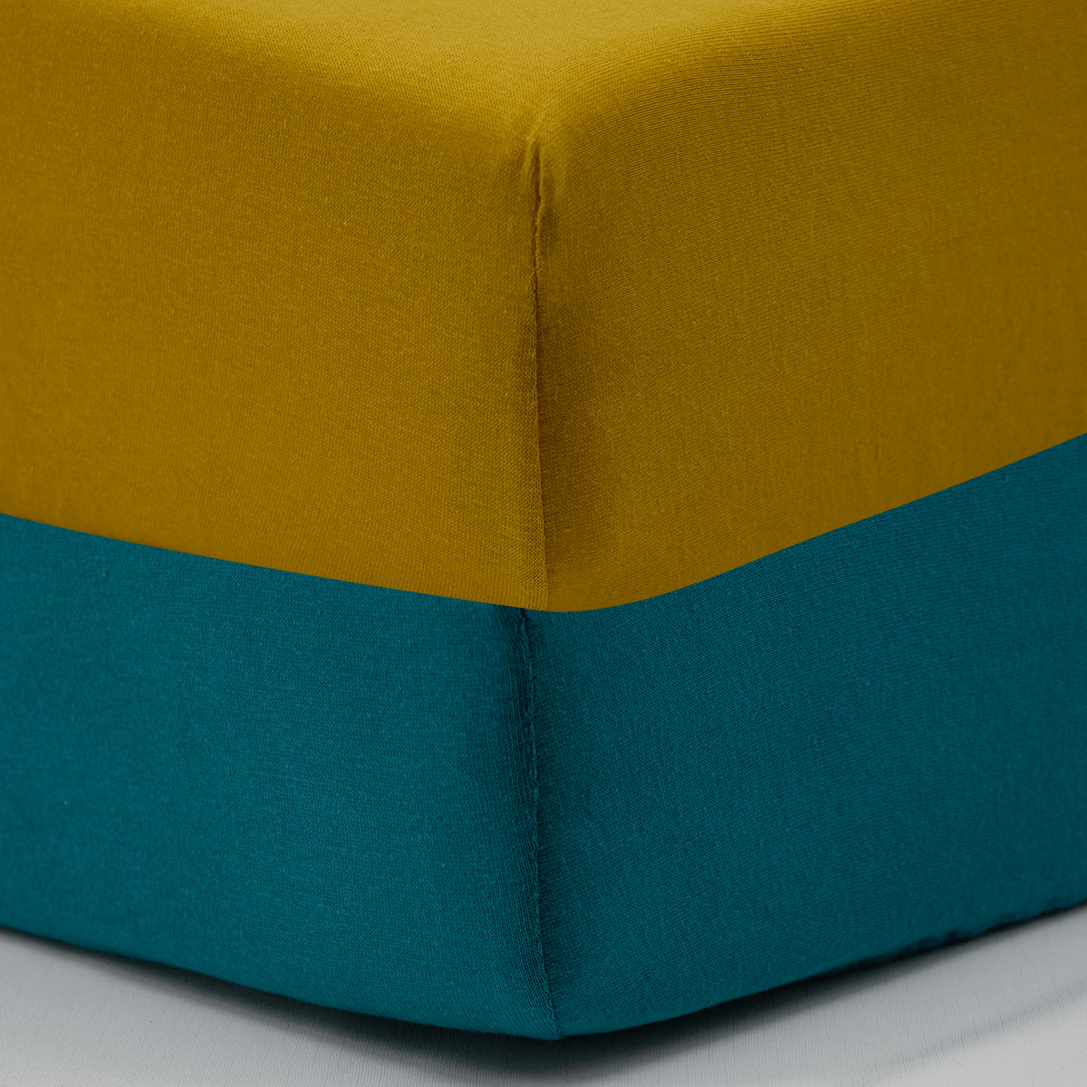 Draps housse bébé 60x120 cm Jungle Coton - Lot de 2 - Tropical / Moutarde