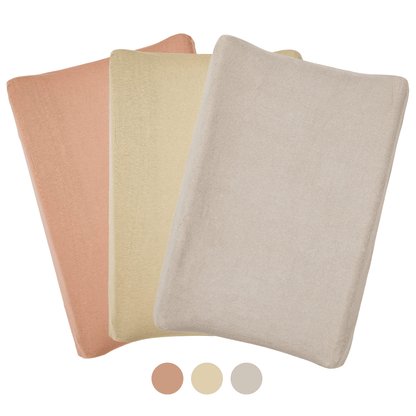 BB Kit hygiène 3 housses pour matelas à langer 50x70 cm - Tons Beige / Marron