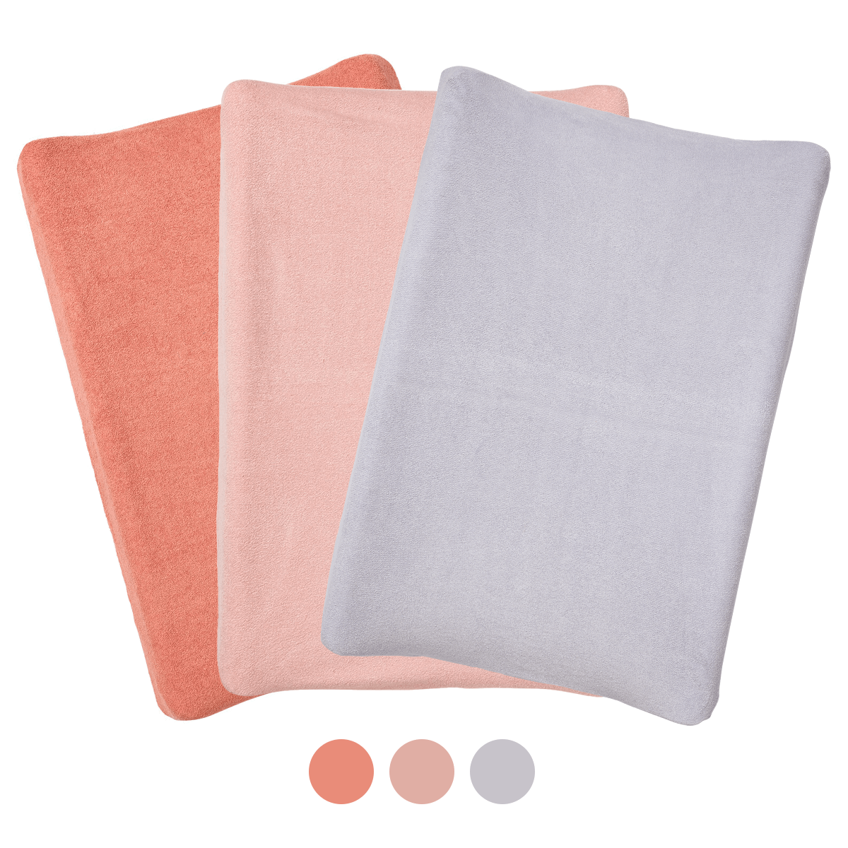 BB Kit hygiène 3 housses pour matelas à langer 50x70 cm - Tons Rose / Violet