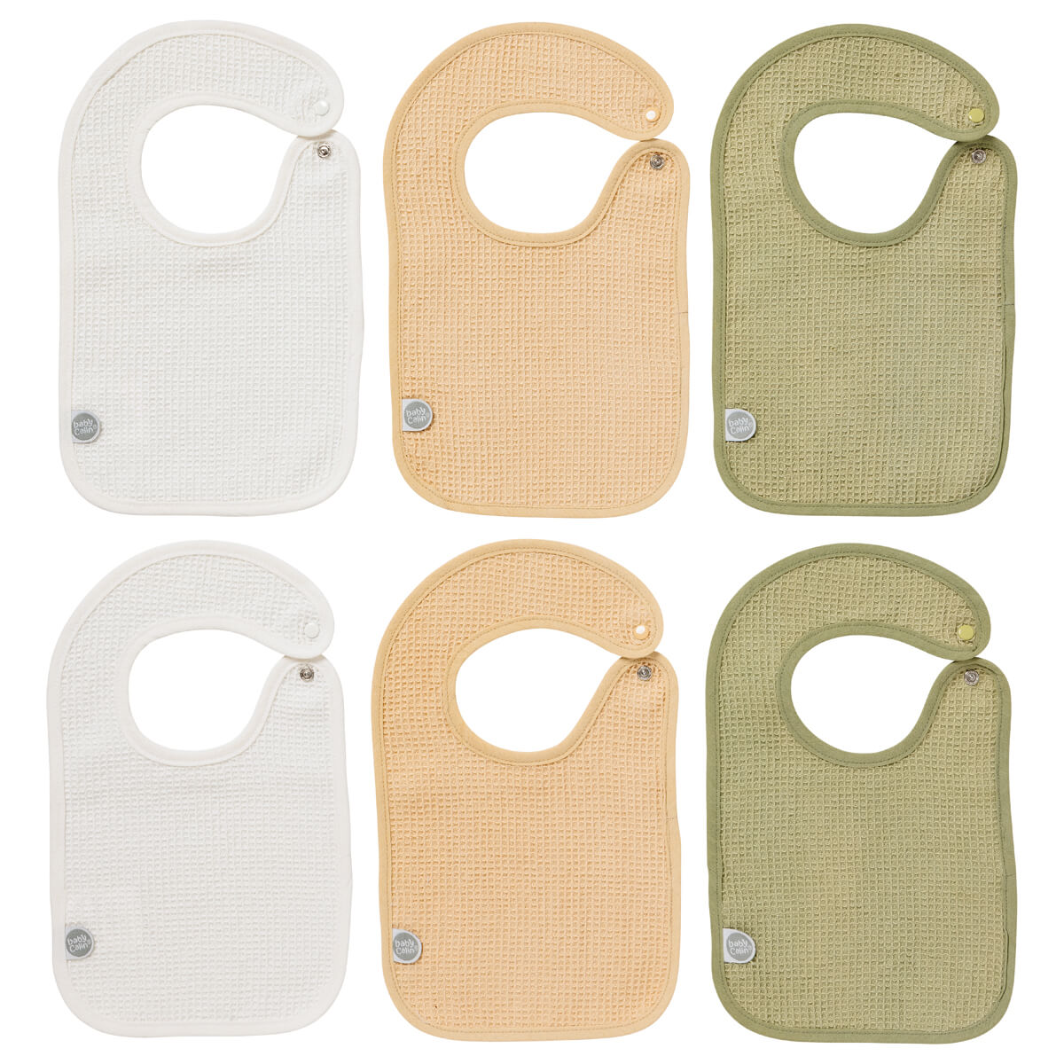6 Bavoirs bébé 17x29 cm nid d'abeille - Bavoir naissance - Les Colorés