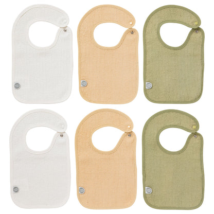 6 Bavoirs bébé 17x29 cm nid d'abeille - Bavoir naissance - Les Colorés