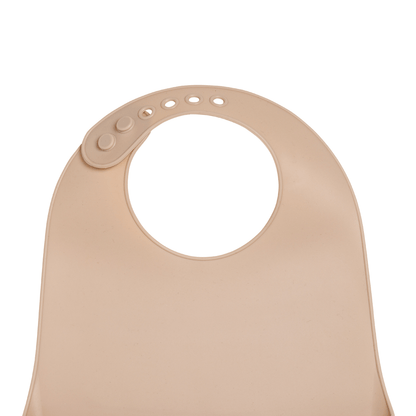 Bavoir bébé 21x30 cm - Bavoir silicone 6 mois - Noisette