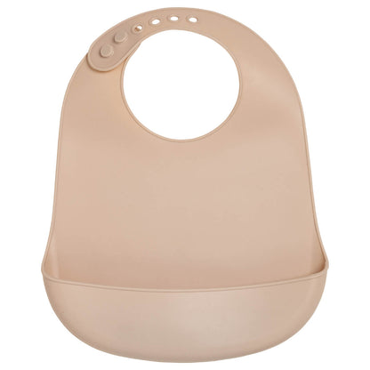 Bavoir bébé 21x30 cm - Bavoir silicone 6 mois - Noisette