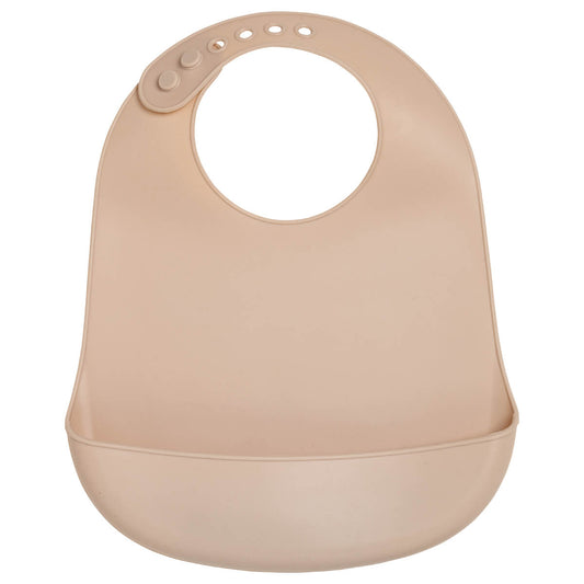 Bavoir bébé 21x30 cm - Bavoir silicone 6 mois - Noisette