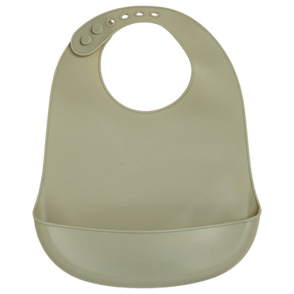 Bavoir bébé 21x30 cm - Bavoir silicone 6 mois - Kaki