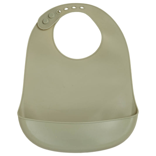 Bavoir bébé 21x30 cm - Bavoir silicone 6 mois - Kaki