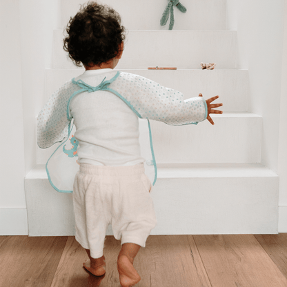 Bavoir bébé 37x42 cm imperméable - Bavoir tablier 12 mois - Dinosaures