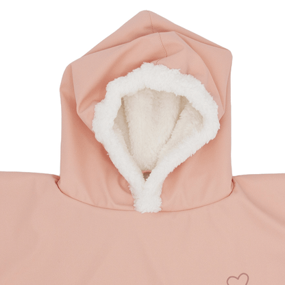 Poncho bébé imperméable - Cape de pluie bébé bi-matière 9-36 mois - Rosée Cœur