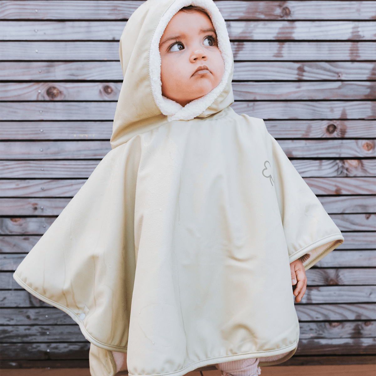 Poncho bébé imperméable - Cape de pluie bébé bi-matière 9-36 mois - Tilleul Trèfle