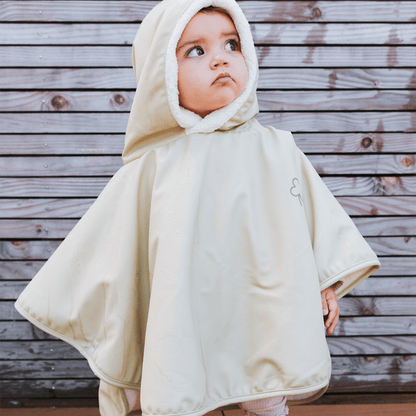 Poncho bébé imperméable - Cape de pluie bébé bi-matière 9-36 mois - Tilleul Trèfle