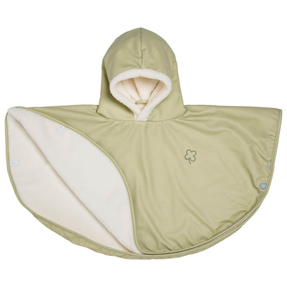 Poncho bébé imperméable - Cape de pluie bébé bi-matière 9-36 mois - Tilleul Trèfle