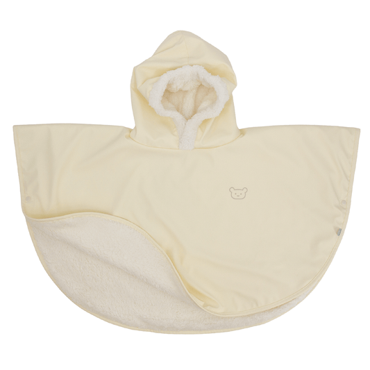 Poncho bébé Malin imperméable - Cape de pluie bébé bi-matière 9-36 mois - Sable Ourson