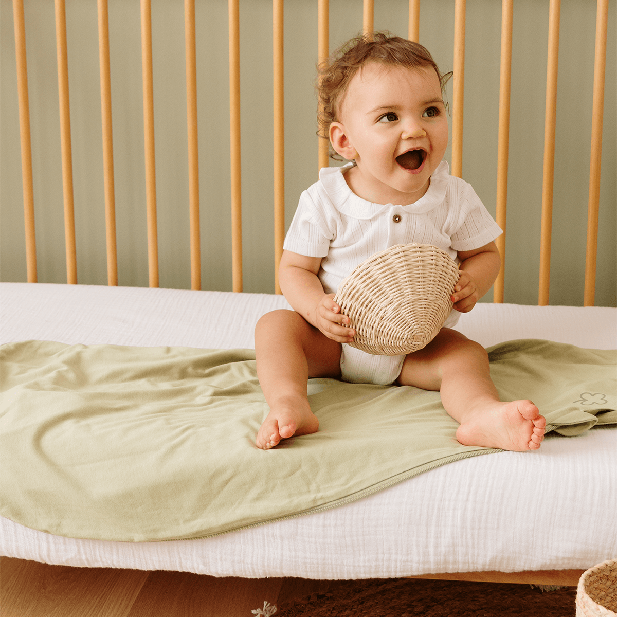 Gigoteuse été 6-24 mois 90 cm - Gigoteuse Tog 0,5 pour bébé - Tilleul Trèfle