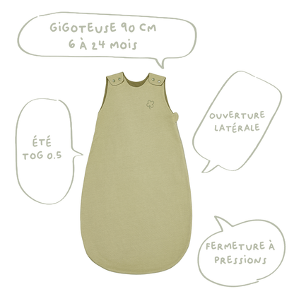 Gigoteuse hiver 6-36 mois 110 cm - Gigoteuse Tog 3,5 pour bébé - Tilleul Trèfle