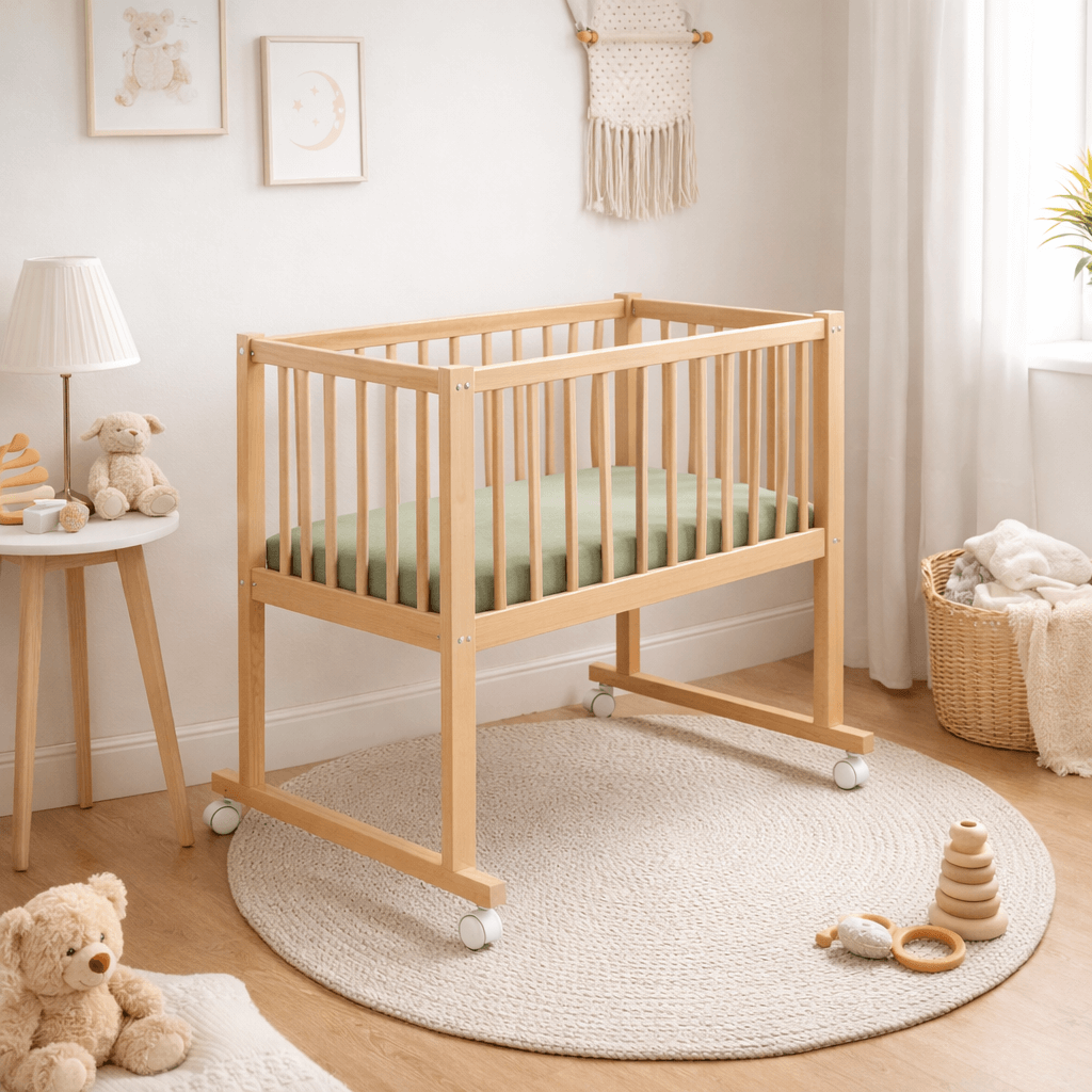 Drap-housse bébé 45x85 cm - Drap housse berceau - Uni Jersey Vert Amande