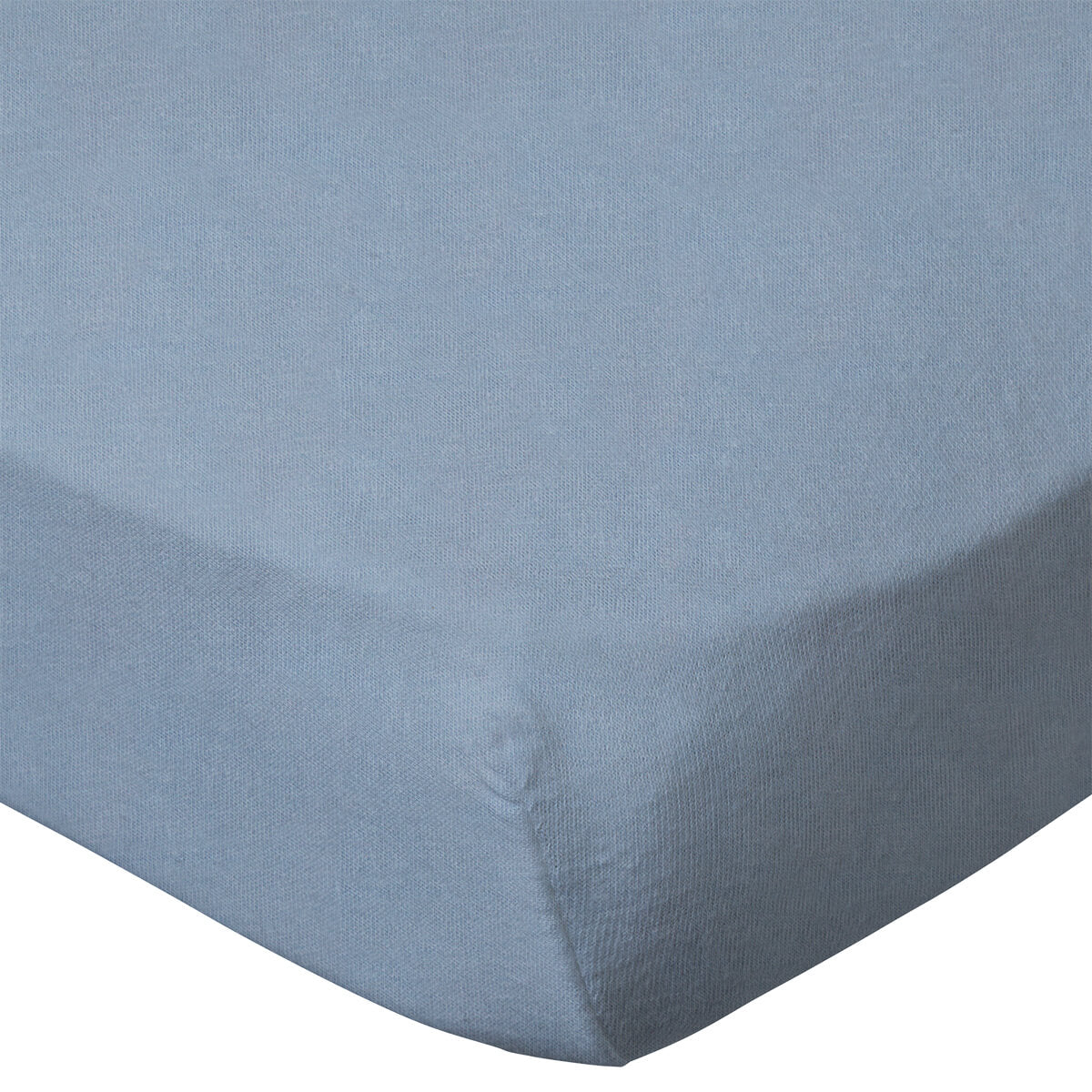 Lot de 2 draps housse en coton 70x140 cm - Blanc + bleu