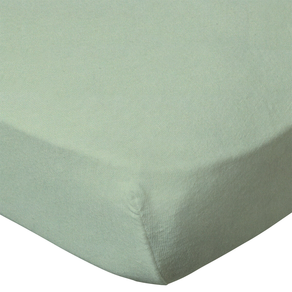Lot de 2 draps-housses en coton 70x140 cm - Blanc/Vert Amande