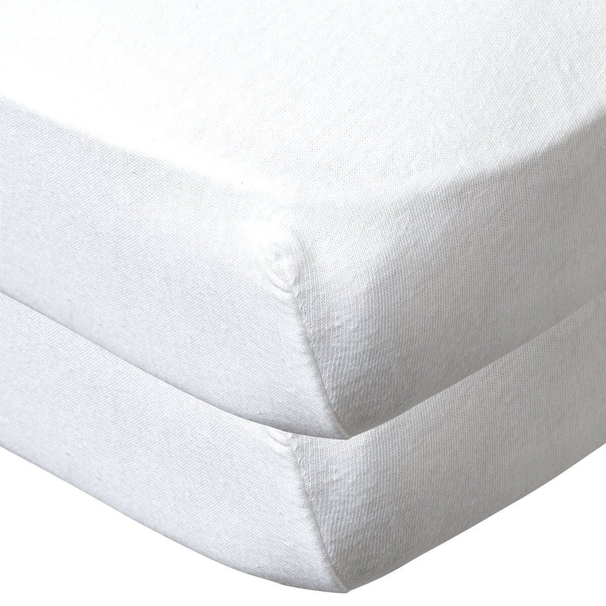 Lot de 2 draps housse en coton 60x120 cm - Blanc