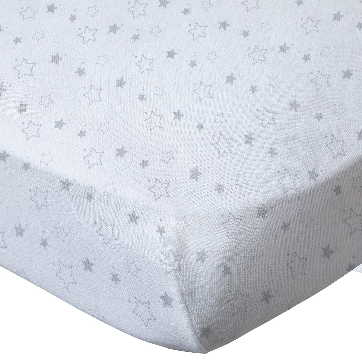 Drap-housse 60x120 cm x2 pcs en Coton Étoiles Grises / Gris