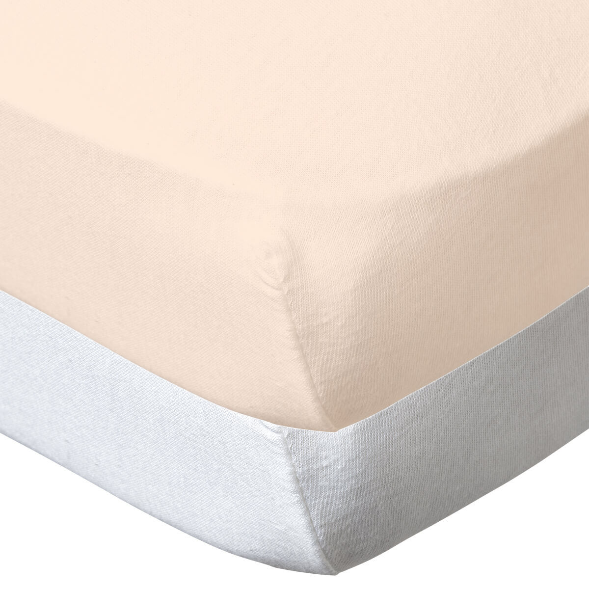 Drap-housse 70x140 cm x2 pcs en Coton Blanc / Blé