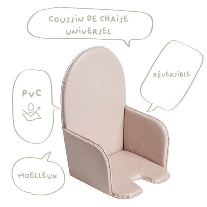 Coussin pour chaise haute 28x38 cm en PVC Noisette