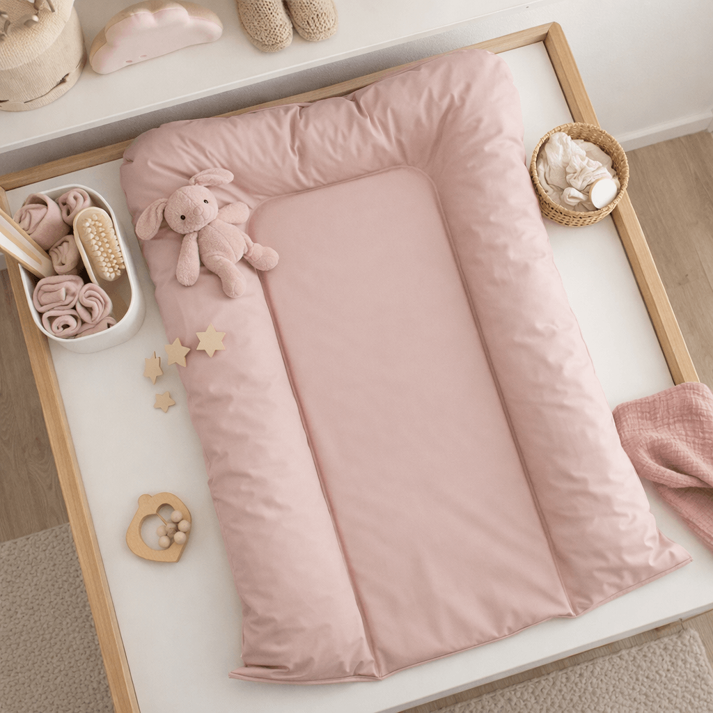 Matelas à langer Flocons 50x70 cm - Matelas à langer pour bébé en PVC - Vieux Rose