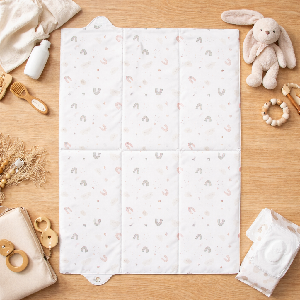 Tapis à langer pliant 40x58 cm - Matelas à langer nomade PVC - Arc en ciel