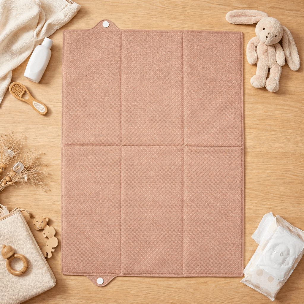 Tapis à langer pliant 40x58 cm - Matelas à langer nomade PVC - Terracotta écailles