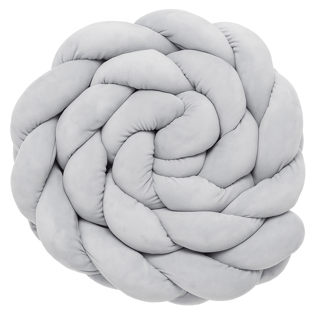 Coussin tresse Gris Perle - Tresse bébé 200 cm