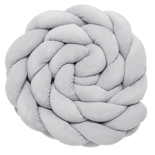 Coussin tresse Gris Perle - Tresse bébé 200 cm