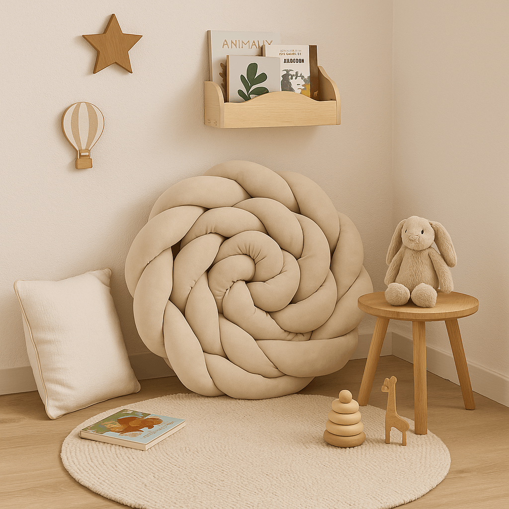 Coussin tresse Almond Milk - Tresse bébé 200 cm