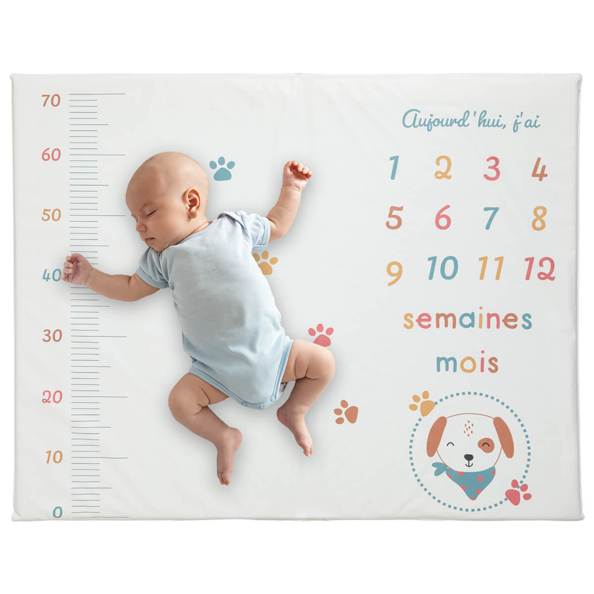 Tapis de jeu en PVC 72x92 cm avec étapes bébé - Toutou