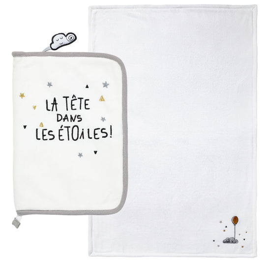 BB Kit - Confort couverture et protège carnet de santé Etoile Filante