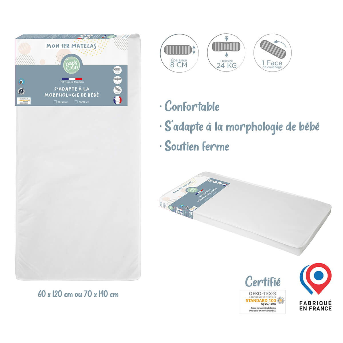 BB Kit - Sommeil Mon 1er Matelas 60x120 cm - Babycalin