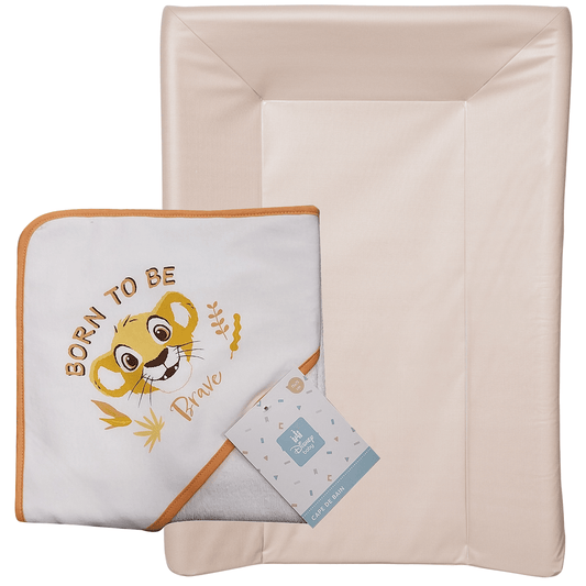 BB Kit Hygiène Matelas à langer Amande + Cape de bain Roi Lion Savannah