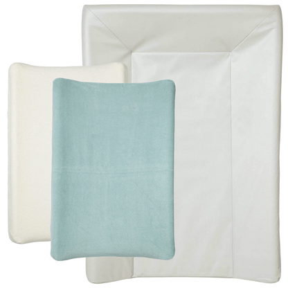 BB Kit hygiène matelas à langer + housses - Vert d'eau / Ecru