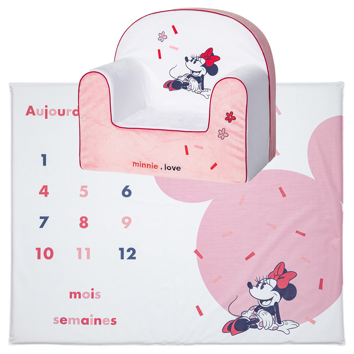 BB Kit - Eveil Minnie Confettis - Fauteuil + Tapis de jeu