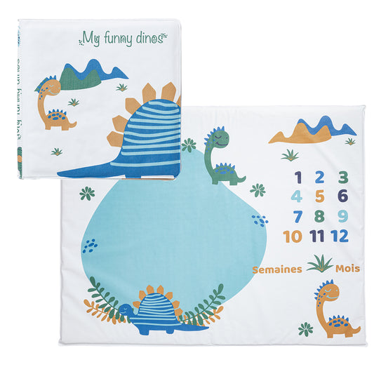BB Kit - Eveil Funny Dino - Livre de bain + Tapis de jeu