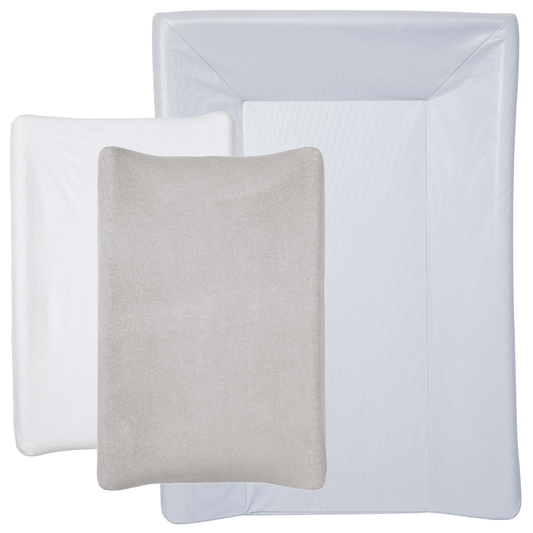 BB Kit hygiène matelas à langer + housses - Gris / Blanc